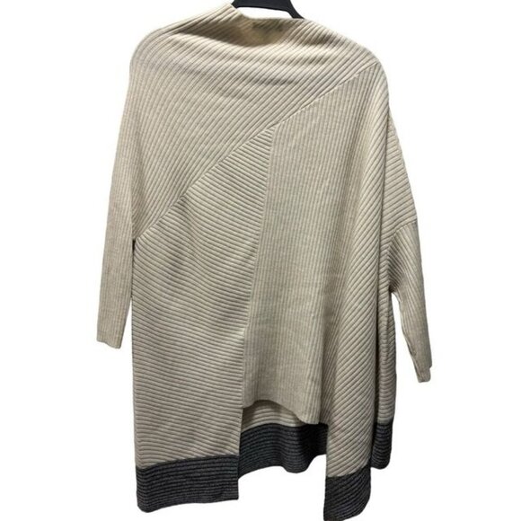 Rag & Bone Reanna Draped  Asymmetrical Ribbed Wool Poncho Sweater Size XS Ivory - Picture 5 of 9
